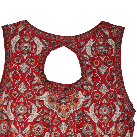 Max Studio Red Knit Dress Women Small Sleeveless Stretch Slinky Boho Cut Out - Picture 6 of 7